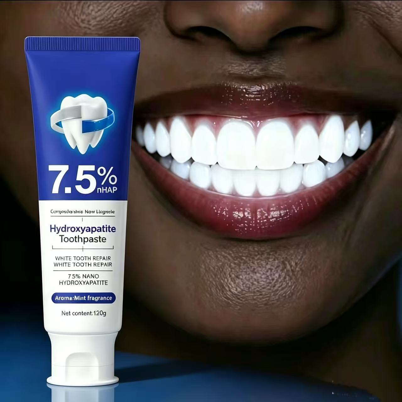 Teeth Whitening Cream - 7.5%ナノハイドロキシアパタイト歯磨き粉、コーヒー・紅茶の染み抜き、口臭改善、虫歯予防、歯のホワイトニング歯磨き粉