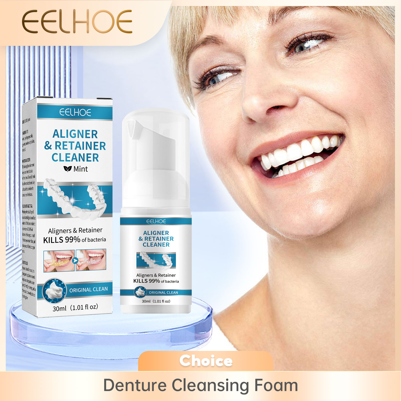 Teeth Whitening Cream - アライナー義歯クリーナーフォームディープクリーニングブレースの汚れを除去口臭を軽減ホワイトニング歯リテーナークリーンケア 30 ミリリットル