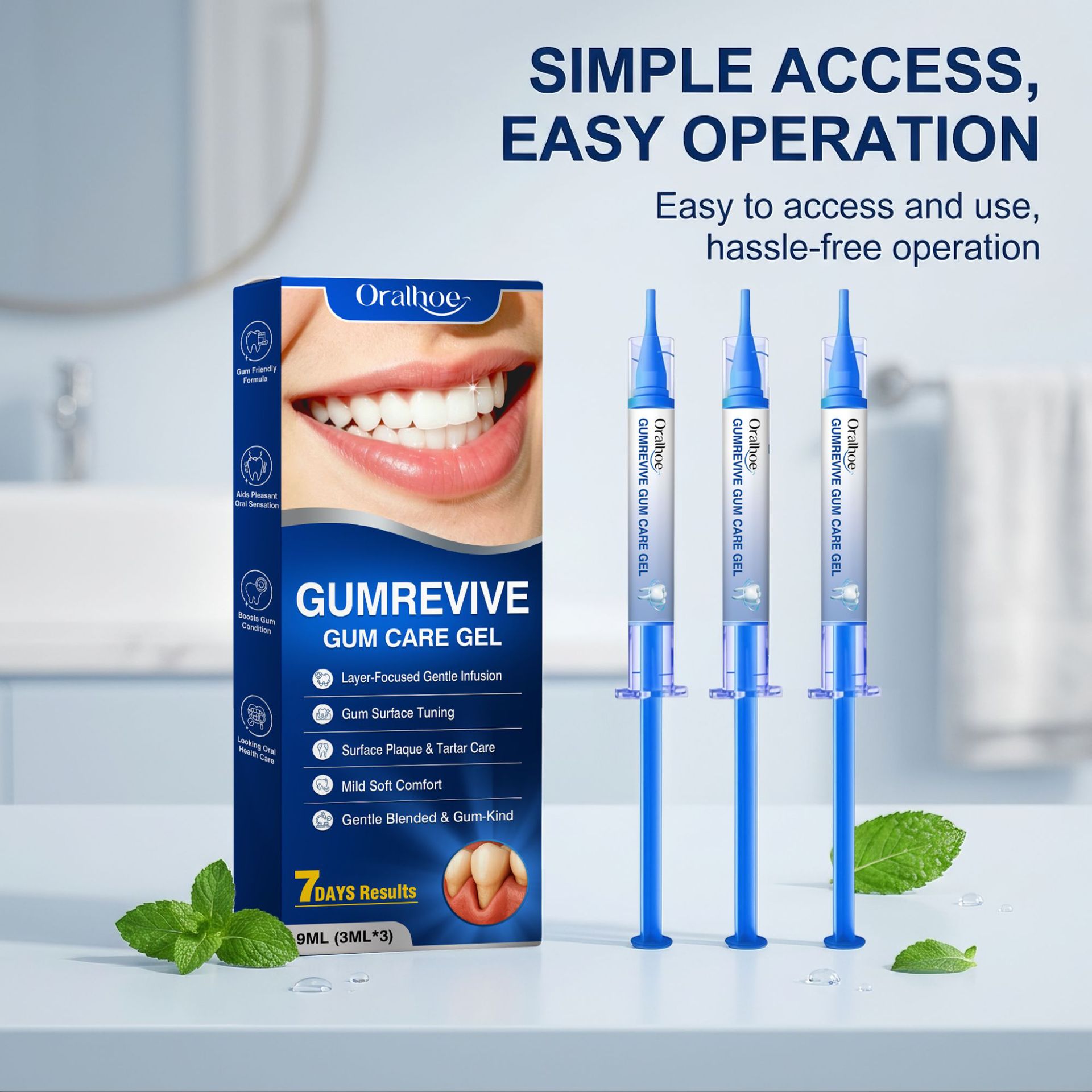 Teeth Whitening Near Me - オーラルケアジェル 3個入り歯茎洗浄シリンジキット、毎日の家庭用に適した優しい歯と歯茎の衛生ジェル 9ml