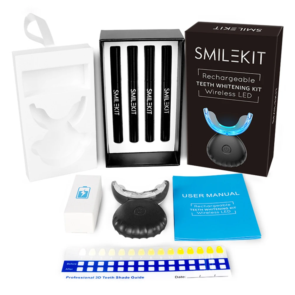Teeth Whitening Kit With Light - 歯科歯ホワイトニングキットミニ 16 LED コールドライト 35% カルバミド過酸化物ゲル歯ホワイトナー漂白ペン口腔トレイデバイスセット
