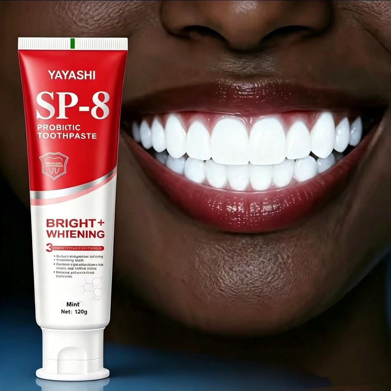 Teeth Whitening Cream - ヤヤシ SP-8 プロバイオティクス ホワイトニング＆ステイン除去、息の爽やか化、歯の黄ばみ改善 – 120g