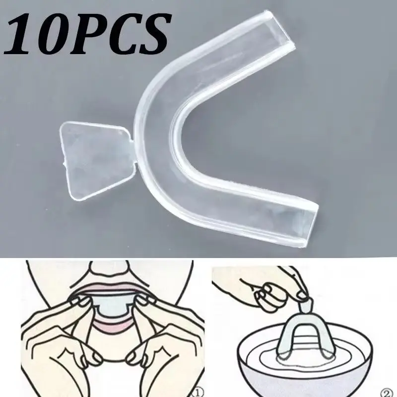 Teeth Whitening Products - 10個入りシリコン製マウスガード、歯のホワイトニングプロテクター、ナイトガード、マウストレイ、歯ぎしり防止、いびき防止製品