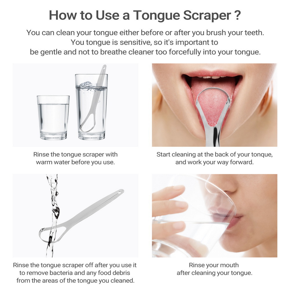 3個/パック 大人＆子供用メタル舌クリーナー ステンレス鋼舌 - Tongue Scraper Metal のレビューと価格