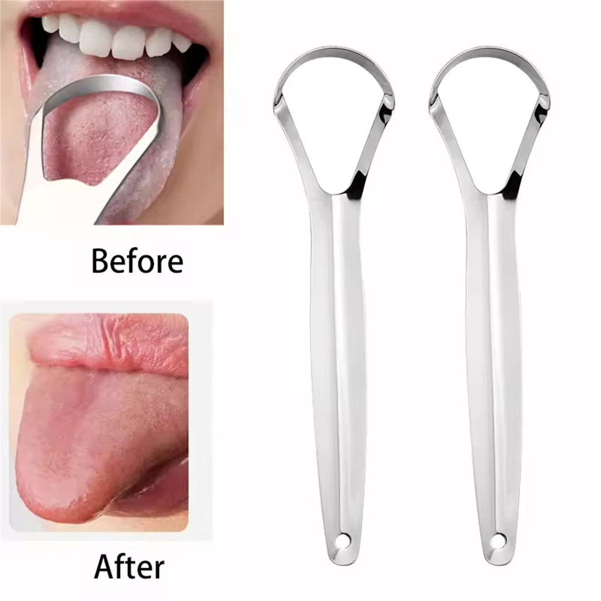 1/2/3個入りステンレス鋼舌クリーナーセット、再利用可能な - Tongue Scraper Metal のレビューと価格