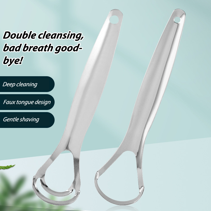 ステンレス鋼の舌スクレーパー,二重層,大きな開口部,舌コーテ - Tongue Scraper Metal のレビューと価格