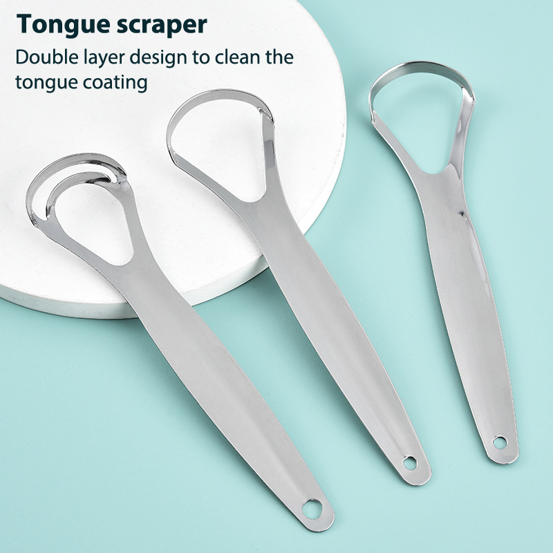 ステンレス鋼の舌スクレーパー,二重層,大きな開口部,舌コーテ - Tongue Scraper Metal のレビューと価格