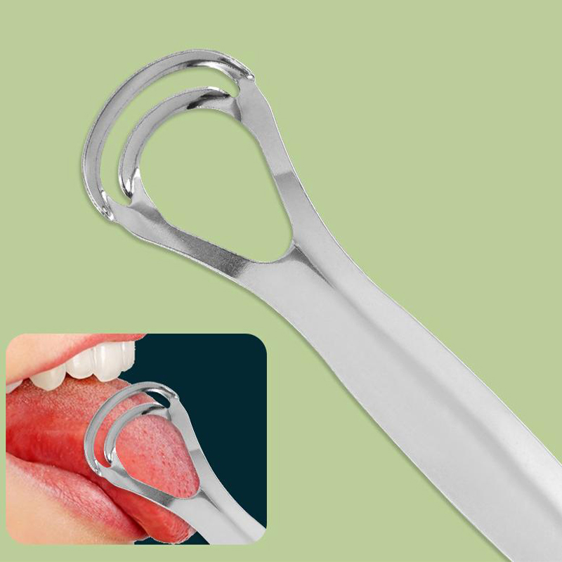 ステンレス鋼の舌スクレーパー,二重層,大きな開口部,舌コーテ - Tongue Scraper Metal のレビューと価格