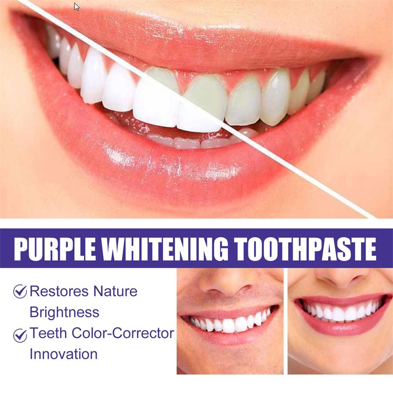 9D パープル歯磨き粉ムース 黄ばんだ歯の汚れ除去用集中ステ - Teeth Whitening Cream のレビューと価格