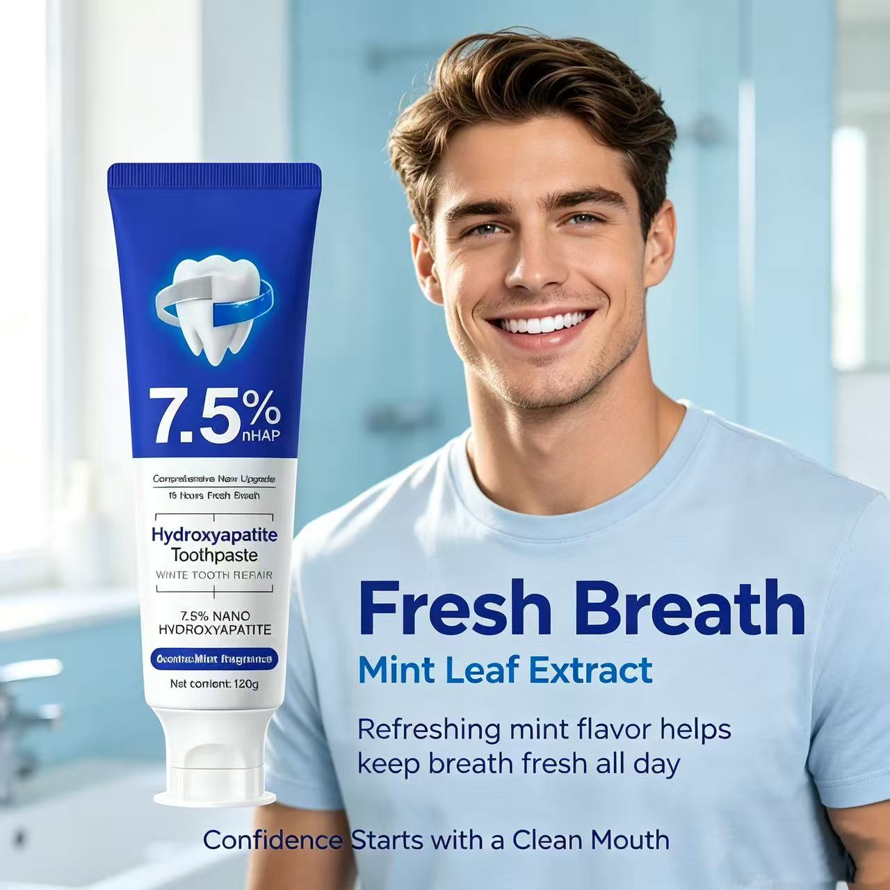 7.5%ナノハイドロキシアパタイト歯磨き粉、コーヒー・紅茶の - Teeth Whitening Cream のレビューと価格