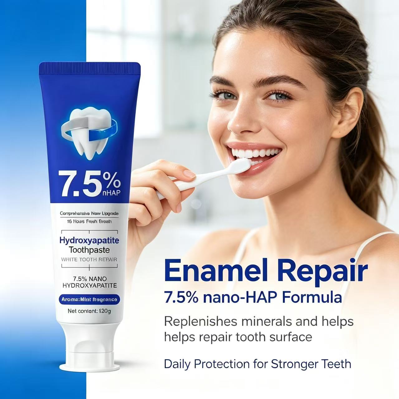 7.5%ナノハイドロキシアパタイト歯磨き粉、コーヒー・紅茶の - Teeth Whitening Cream のレビューと価格