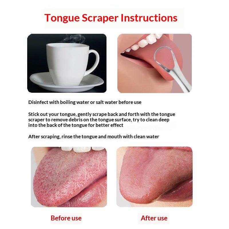 ステンレス製舌クリーナーセット、再利用可能な金属製舌クリーナ - Tongue Scraper Metal のレビューと価格