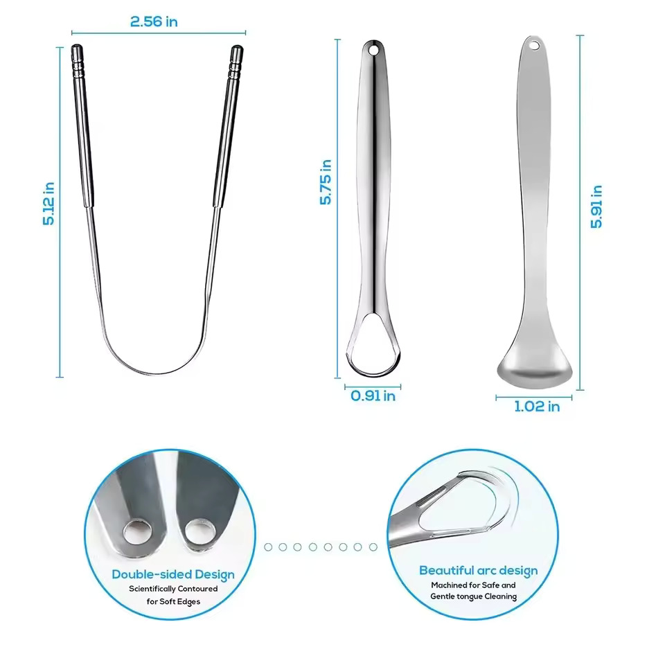 1個/2個/3個/4個入り 金属製舌クリーナー 大人と子供用 - Tongue Scraper Metal のレビューと価格