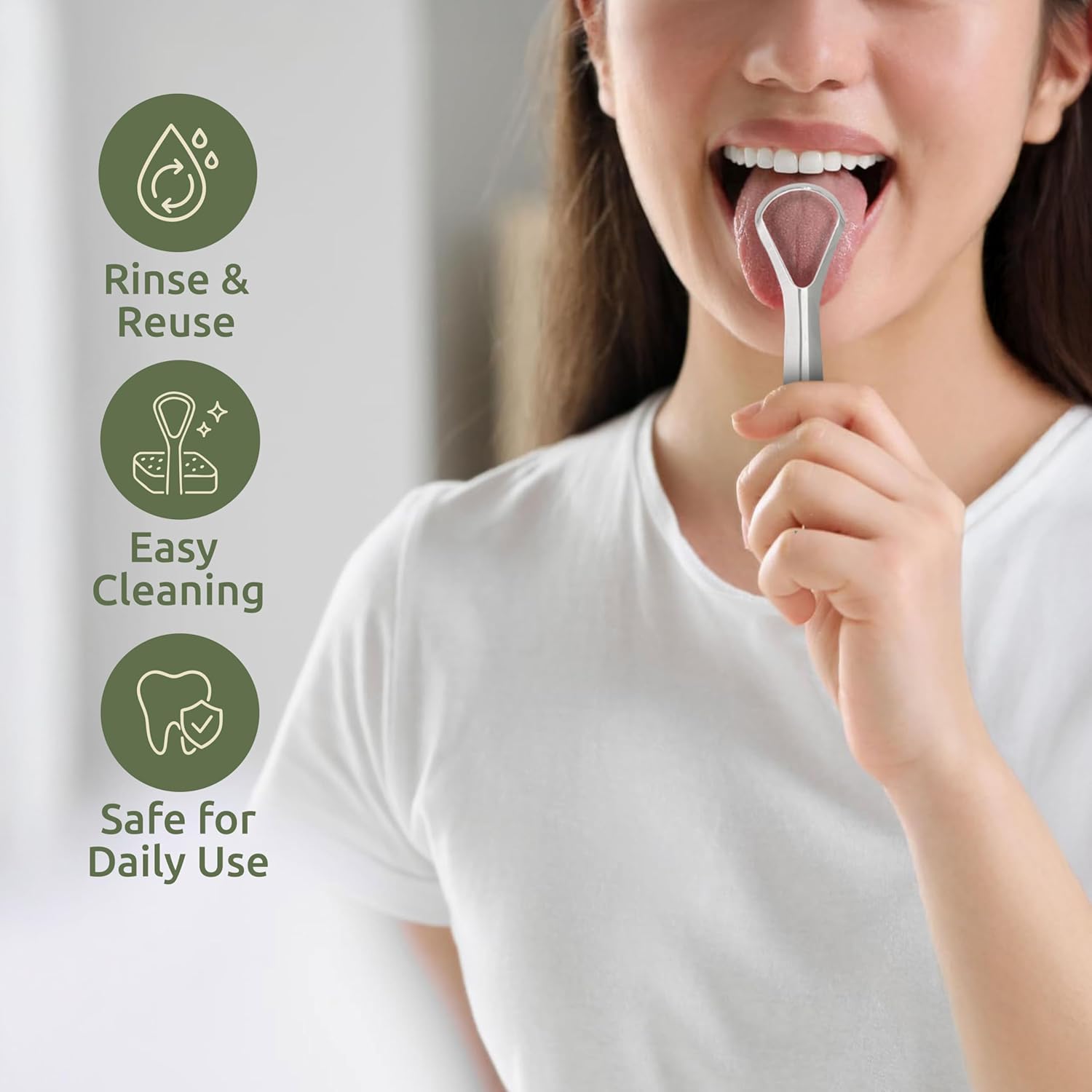 1/2個のステンレス鋼の舌スクレーパー、大人用、2つの金属製 - Tongue Scraper Metal のレビューと価格
