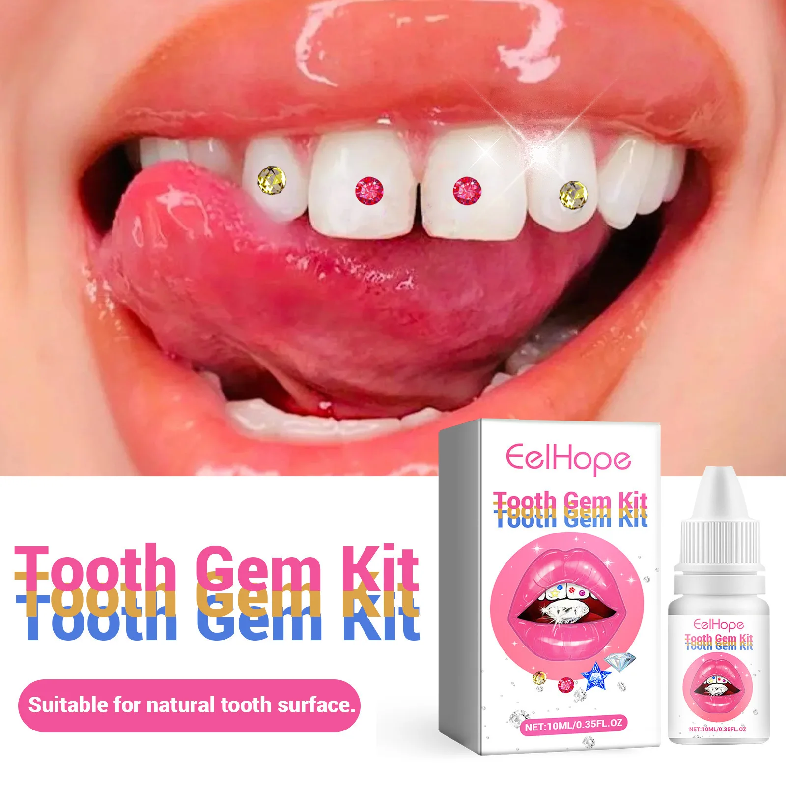 歯用ジュエリーキット DIY クリアプレシャスストーンデコレ - Teeth Whitening Kit With Light のレビューと価格