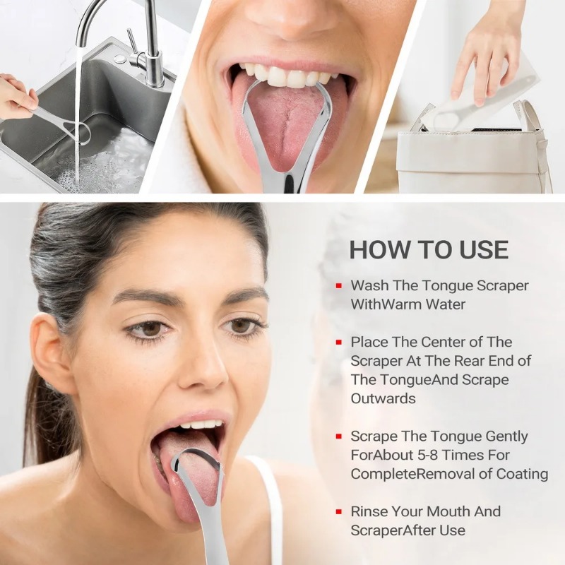 口臭舌コーティング舌スクレーパーステンレス鋼クリーニングリム - Tongue Scraper Metal のレビューと価格