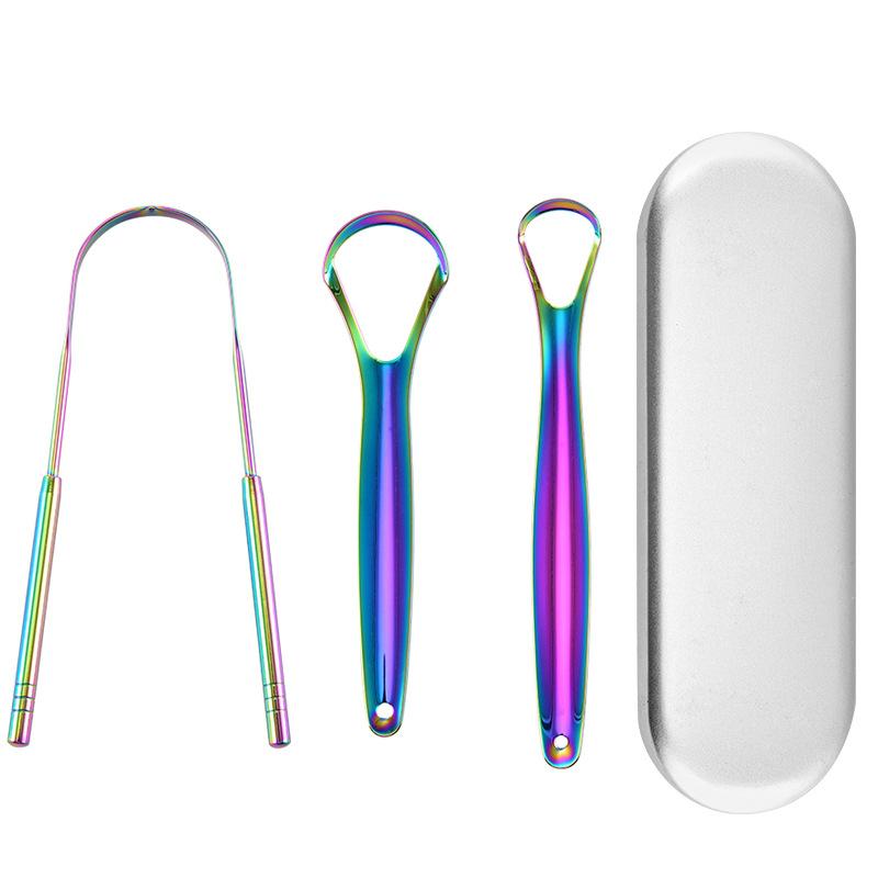 ステンレス鋼の舌スクレーパーセット、再利用可能な金属製舌クリ - Tongue Scraper Metal のレビューと価格