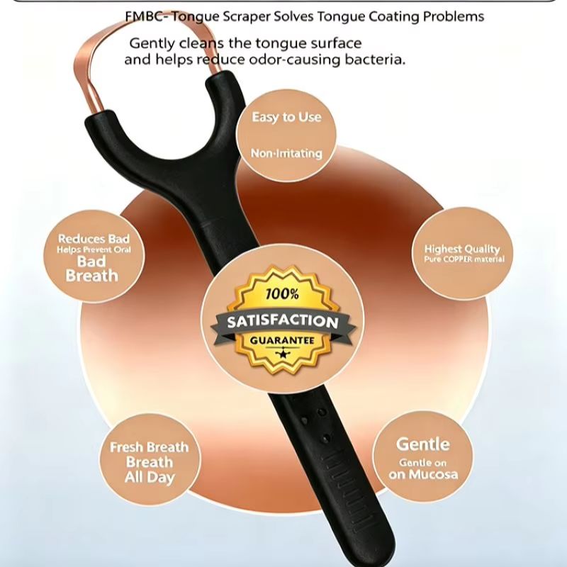 Y字型純銅舌クリーナー、携帯用口腔舌クリーナー、口臭除去、鉄 - Tongue Scraper Metal のレビューと価格